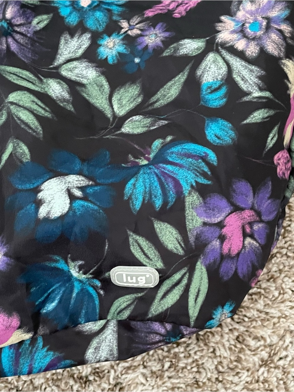 LUG Eco Shopper Tote Bag - Bloom Black - Floral Pattern - Picture 2 of 3